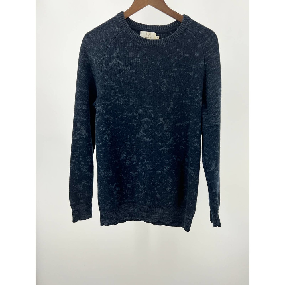Emilio 92 E Sweater Timothy Crew Neck Blue Cotton Wool Blend Men's Size M